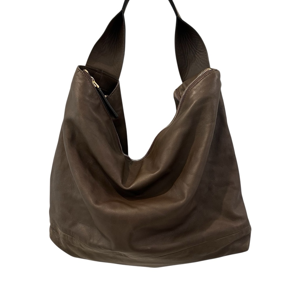 MARNI Brown Leather Hobo Shoulder Bag